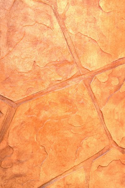 Sidewalk Stamping in Orange