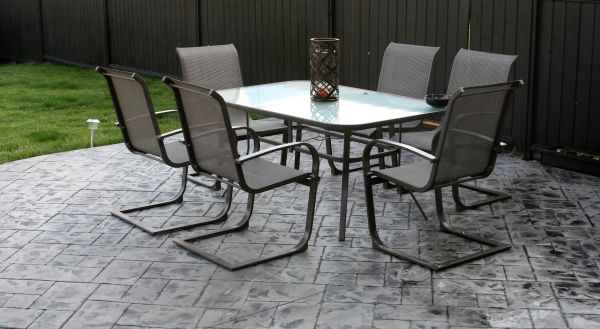 Backyard Concrete Stamping in Orange